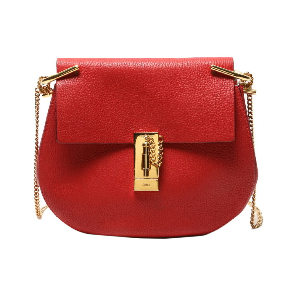 Chloe Drew Shoulder Bag Red Chain Bag